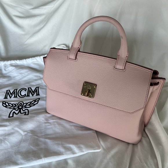 MCM Milla Leather Backpack Light Pink Leather Bag - Picture 2 of 14